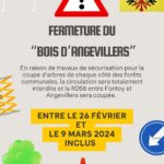 Avis de fermeture de la « route d’Angevillers ».