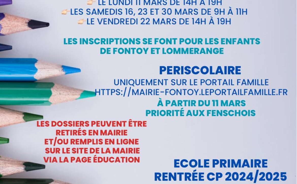 Inscriptions – Ecoles – 2024-2025