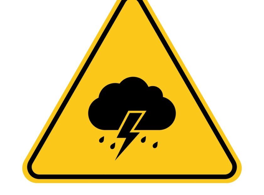 Storm,Sign.,Yellow,Warning,Sign,Of,The,Storm.,Storm,Ahead.