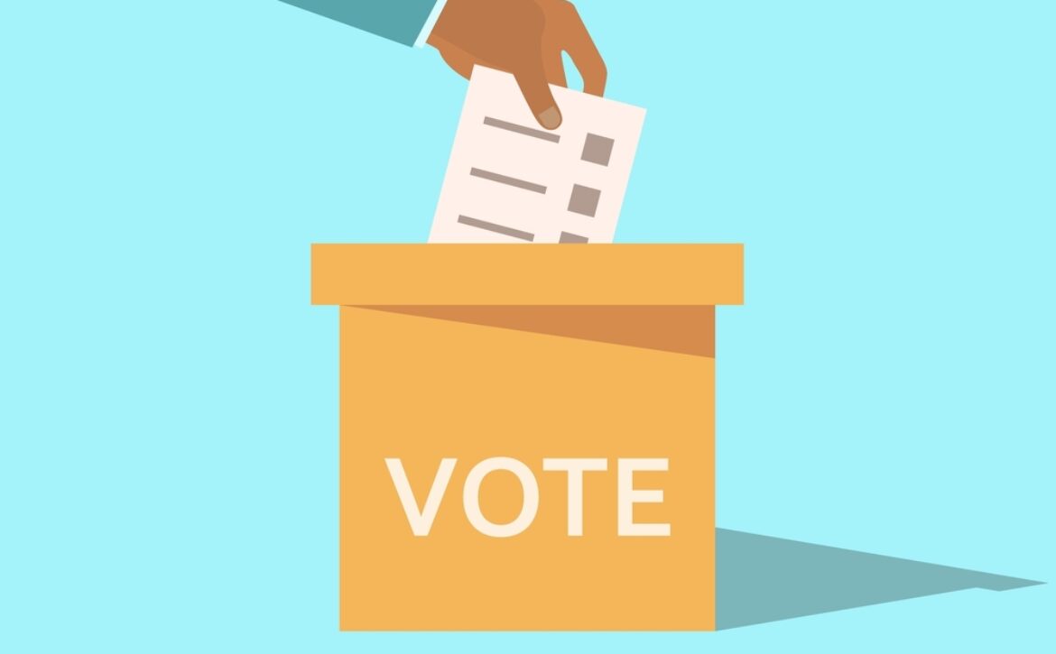 Hand,Throws,A,Ballot,Into,The,Ballot,Box.,Elections,,Voting