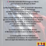 Journée nationale d’hommage aux Morts pour la France en Afrique du Nord.